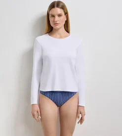 T-Shirt manches longues coton gratté blanc Thermal