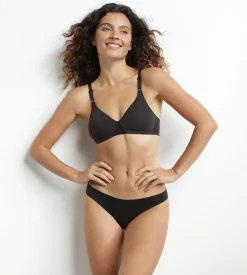 Culotte midi pour femme en coton Noir Dim Daily