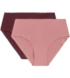 Lot de 2 culottes hautes en coton stretch Rose Rubis Body Touch Easy